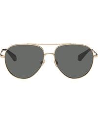 Burberry - Metal Check Aviator Sunglasses - Lyst