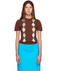 Ganni - Argyle T-Shirt - Lyst