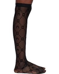 Marine Serre - Moonogram Mesh Flock Long Socks - Lyst