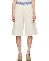 Moschino - Textured Cotton Hemp Shorts - Lyst