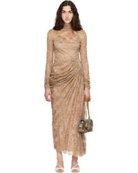 Valentino - Feather Lace Maxi Dress - Lyst