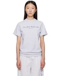 Sporty & Rich - T-Shirt Gris À Logo Ny Health Club - Lyst