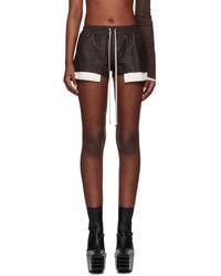 rick owens hollywood fog boxer ショートパンツ Rick Owens: Off-White Hollywood Fog Boxer Leather Shorts