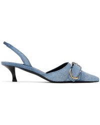 Givenchy - Chaussures à petit talon bleues à ferrure voyou et à bride arrière - Lyst