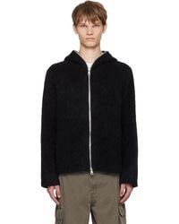 Our Legacy - Pull À Capuche Noir À Glissière Prolongée - Lyst