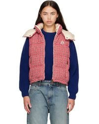 Moncler - Niverolle Houndstooth Wool Blend Down Vest - Lyst