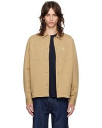 Fred Perry - Khaki Twill Overshirt - Lyst