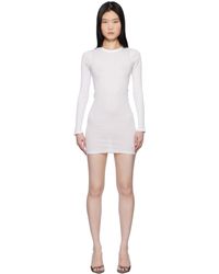 Alexander Wang - ホワイト Hotfix 長袖 リブ クルーネック ミニワンピース - Lyst