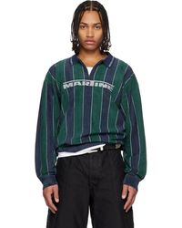 Martine Rose - Polo De Sport Vert Et Bleu Marine À Logos - Lyst