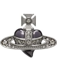 Vivienne Westwood - Diamante Heart Stud Single Earring - Lyst