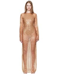 Paris Georgia Basics - Tan Thom Maxi Dress - Lyst