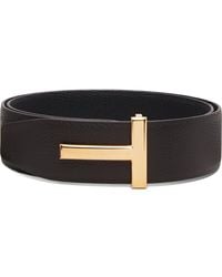 Tom Ford - Grain Leather T Icon Reversible Belt - Lyst