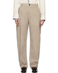 Bottega Veneta - Beige Printed Leather Pants - Lyst