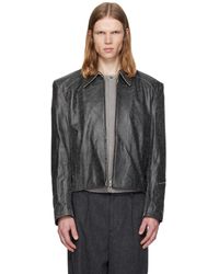 MMIC - Blouson Vapor Gris En Cuir - Lyst