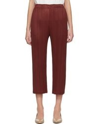 Pleats Please Issey Miyake - Burgundy Monthly Colors October Trousers - Lyst