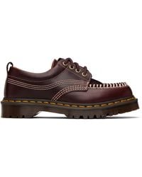 Dr. Martens - Burgundy Lowell Leather Moc Toe Derbys - Lyst