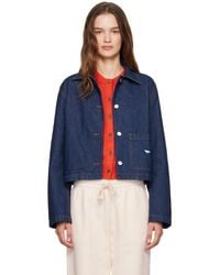 Maison Kitsuné - Cropped Denim Jacket - Lyst