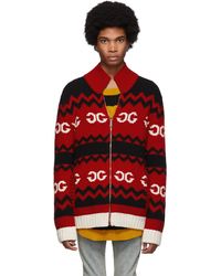 Gucci - Wool Mirro gg Zip-up Sweater - Lyst