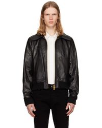 Amiri - ブラック ジップアップ レザージャケット - Lyst