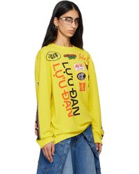 GREG ROSS Shoulder Pad Thermal Long Sleeve T-Shirt in Blue | Lyst