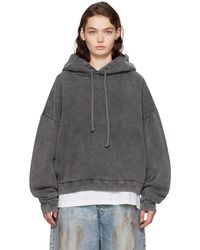 Acne Studios - グレー ロゴパッチ フーディ - Lyst