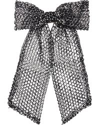 Bode - Barrette Noire En Filet À Boucle - Lyst