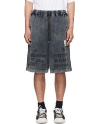 Maison Mihara Yasuhiro - Bleached Graffiti Print Sweat Shorts - Lyst