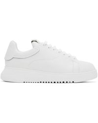 Emporio Armani - Tumbled Leather Sneakers - Lyst