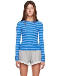 Ganni - Long-Sleeve Stripes T-Shirt - Lyst
