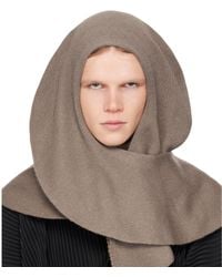 Homme Plissé Issey Miyake - Taupe Cashmere Winter Gear Scarf - Lyst