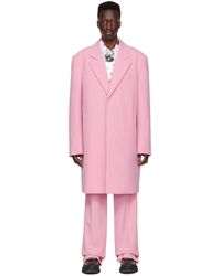 ピンク ロングコート ウィンターコート メンズ Lyst