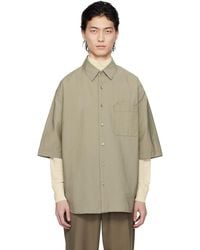 Lemaire - Khaki Double Pocket Shirt - Lyst
