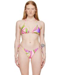 Moschino - Haut de bikini e à motif graphique et logos imprimés - Lyst