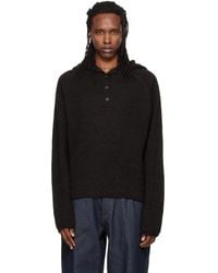 YMC - Pull Runaway Brun À Col Cheminée - Lyst