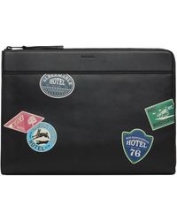 Paul Smith - Porte-Document Noir À Imprimés Hotel Stickers - Lyst