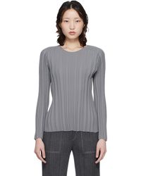 Pleats Please Issey Miyake - Rib Knit Top - Lyst