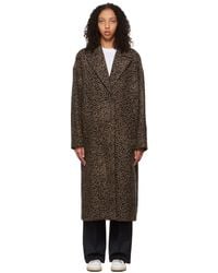 Golden Goose - Brown Single-breasted Cocoon Coat - Lyst