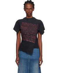 Vetements - T-Shirt 'Fuck' Noir À Ourlet Asymétrique - Lyst