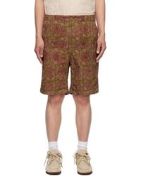 Engineered Garments - Khaki & Burgundy Corduroy Fatigue Shorts - Lyst