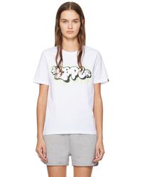 A Bathing Ape - T-shirt blanc à logo de style graffiti - Lyst