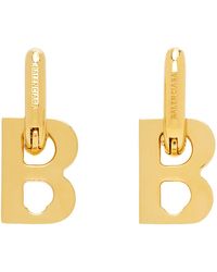 Balenciaga - Gold B Chain Xs Earrings - Lyst