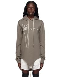 Rick Owens - Taupe Champion Edition Body Hoodie - Lyst