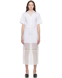 Helmut Lang - White Combo Shirt Midi Dress - Lyst