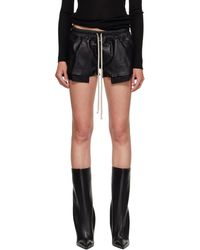 Rick Owens Porterville Fog Boxer レザーショートパンツ ブラック | Lyst