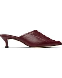 BY FAR - Burgundy Luciana Mules - Lyst