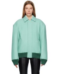 Acne Studios - Blue Embroidered Bomber Jacket - Lyst