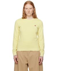 Maison Kitsuné - Yellow Bold Fox Head Sweatshirt - Lyst
