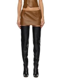 AYA MUSE - Tan Egas Faux-Leather Miniskirt - Lyst