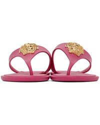 Versace Pink Medusa Thong Sandals