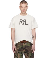 RRL - T-shirt blanc cassé à logo modifié imprimé - Lyst